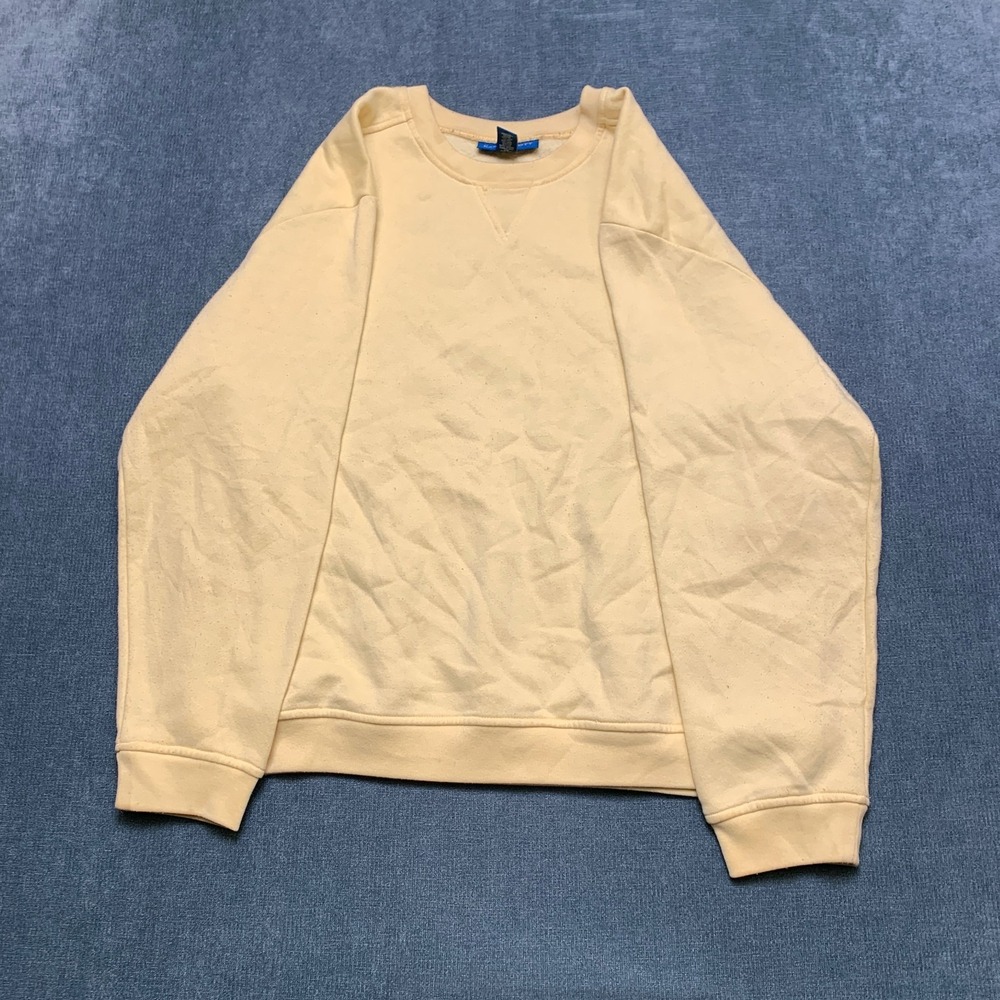 Karen Scott Sport Sweatshirt Men L Beige Fleece Lined Crew Neck Winter Outerwear